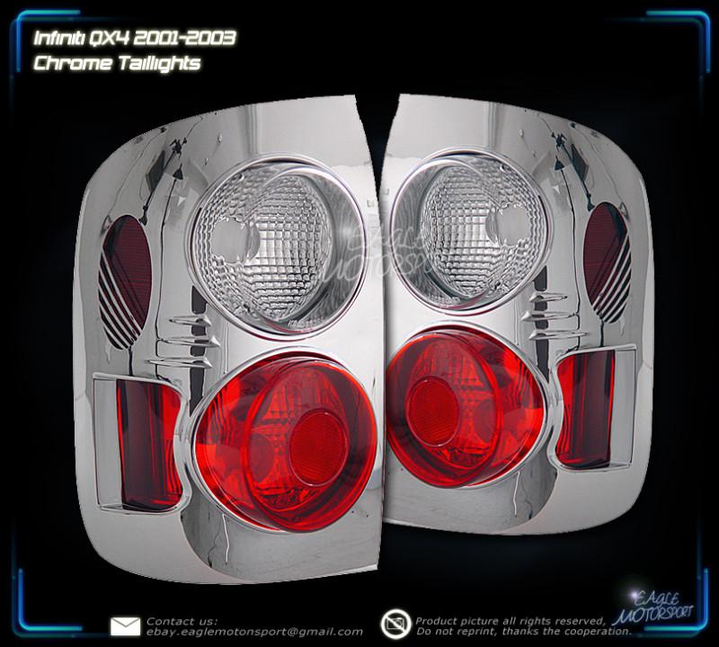 1996-2004 pathfinder/97-03 infiniti qx4 3d chrome tail lights rear lamps