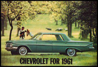 1961 chevrolet brochure, impala bel air biscayne corvette wagons, 12 pg chevy gm
