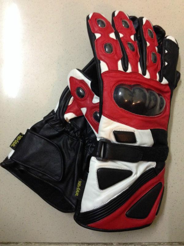 Motorcycle motorbike racing gloves cowhide leather