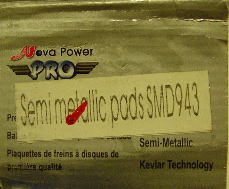 Honda pilot 03, 04, 05, 07, 08 premium semi-metallic disc brake pads, front