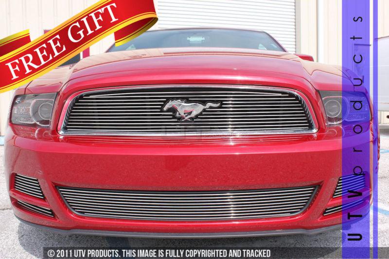 2013 - 2014 ford mustang v6 upper/bumper/accents 6pc combo chrome billet grille