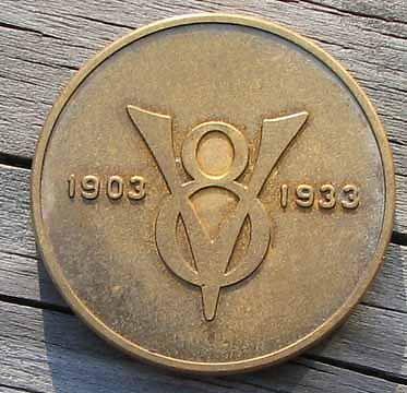Rare nos 1933 ford v8 bronze advertising medal or token l@@k #b233