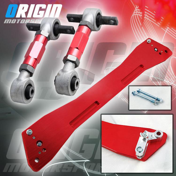 Red eg si d15 da dc2 b16 b18 rear subframe brace sub frame + rear camber kit