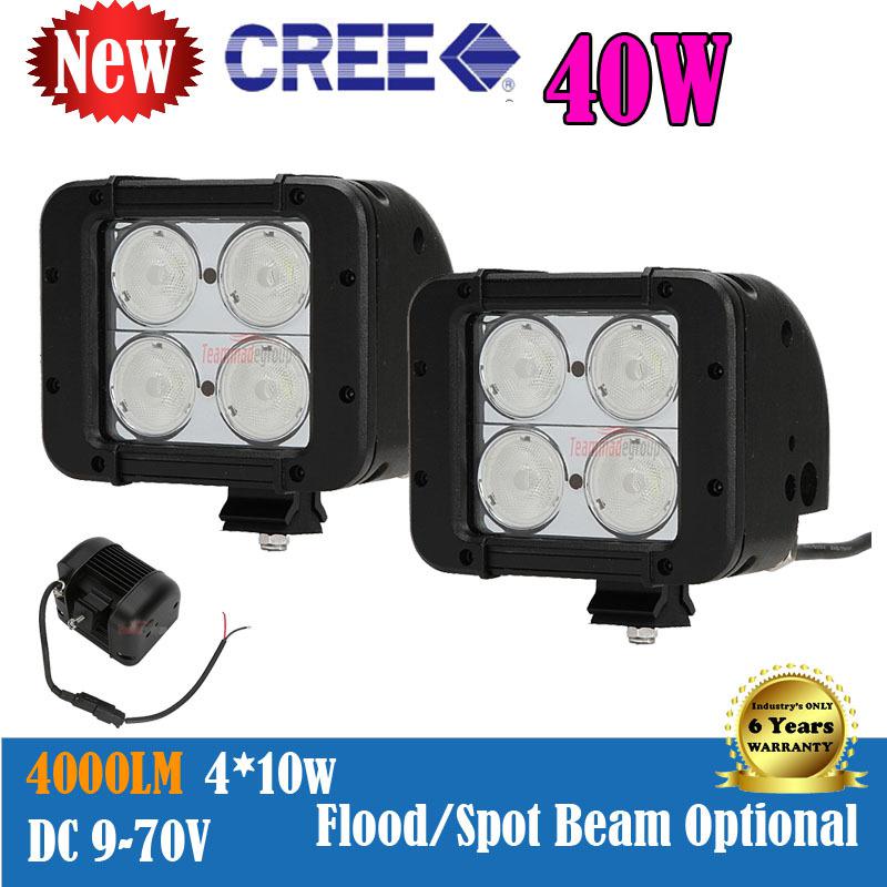 2pcs hot sale cree 5inch 40w 4000lm cree led work light offroad atv 4x4 12v 24v