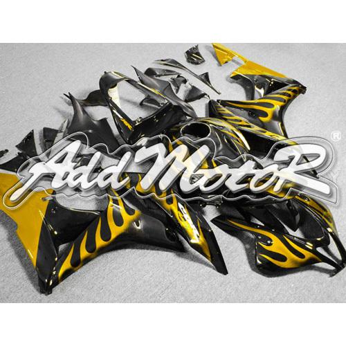 Injection molded fit 2007 2008 cbr600rr 07 08 gold flames fairing 67n05