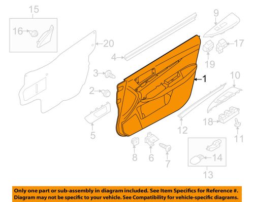 Subaru oem 13-14 legacy front door-door trim panel left 94216aj25awj