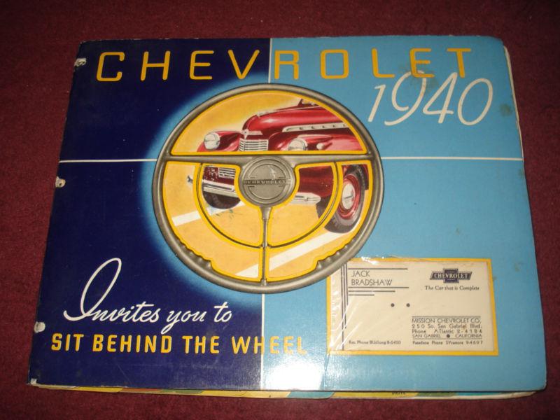 1940 chevrolet dealer showroom album / original  & nice / rare showroom item!!!