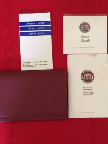 2012 fiat 500/500c factory owners manual set and case