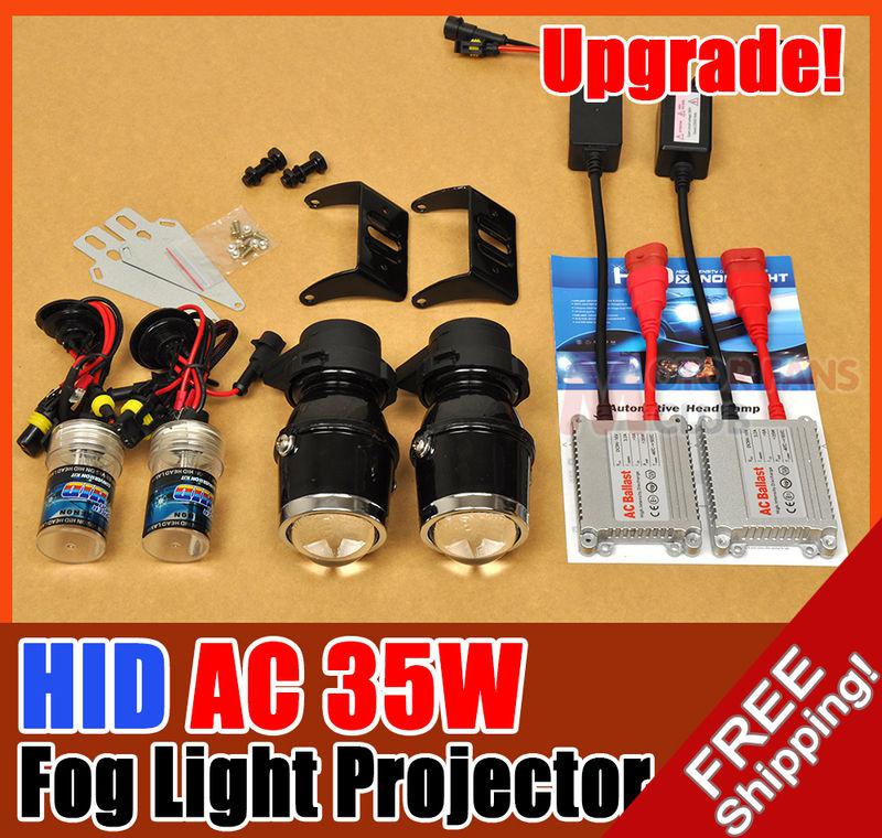 2.0" universal hid fog light projectors lens kit + bulbs + ballasts 3000k 6000k