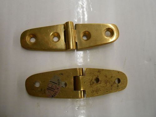 Abi 310510 brass strap hinge 1-1/8&#034; x 4&#034; heavy gauge solid brass