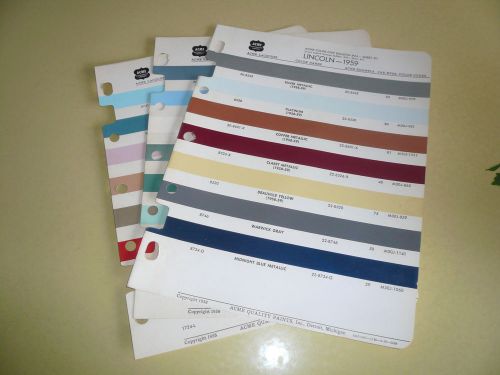 1959 lincoln acme color chip paint sample