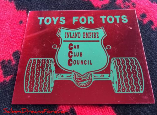 Toys for tots inland empire california car show metal plaque chevy ford dodge