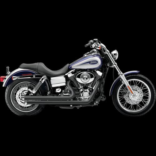 Cobra speedster exhausts w/powerport,slash down black for 2012-2013 harley dyna