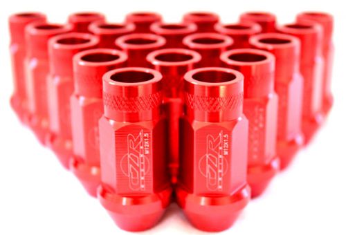 16 red extended tuner lug nuts lugs for wheels/rims m12x1.5