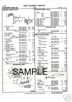 1969 1970 ford mustang body body parts list part numbers crash sheets !