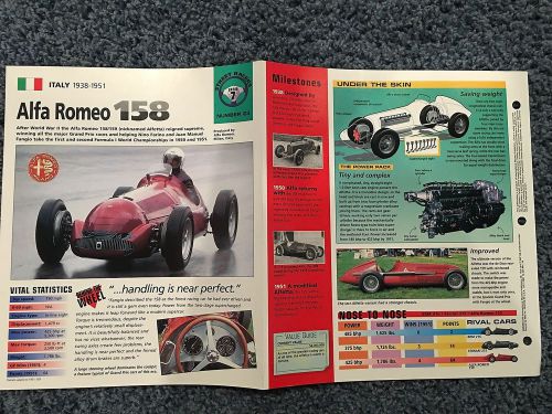 ★★ alfa romeo 158 159 - collector brochure specs info 1938 - 1951 ★★