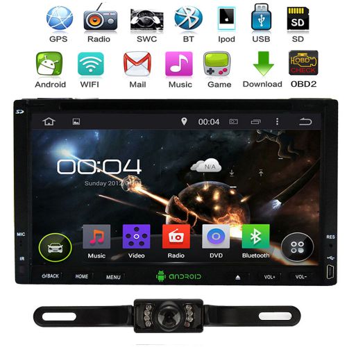 7&#034; 2din android 4.4.4 car dvd player radio stereo gps nav wifi 3g bt usb sd +cam