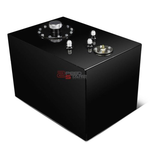 12 gallon top-feed black coated aluminum fuel cell tank/2&#034; sump+cap+level sender