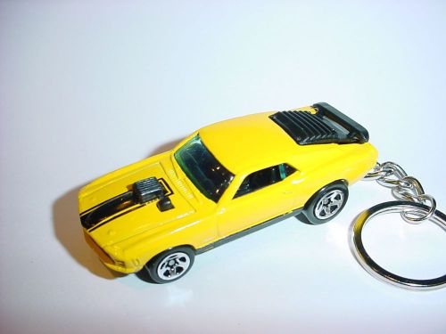 New 3d yellow 1969 ford mustang mach one custom keychain keyring key gt 69&#039;