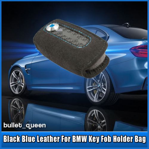 Alcantara leather car key fob case holder cover bag for bmw m performance x3 x4