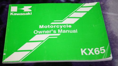 Kawasaki kx65 motorcycle owner&#039;s manual book version 99920-1965-01
