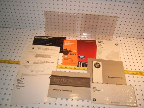 Bmw 1987 e30 325i/is/ic owner&#039;s manual 1 set of 9 booklet/ paper &amp; clear 1 pouch