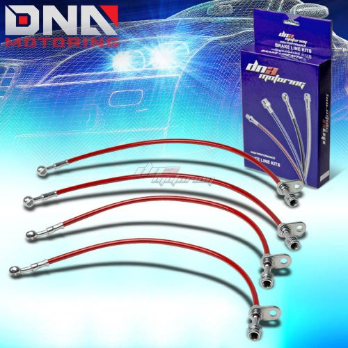 For 97-01 prelude bb6 h22 red stainless steel braided hose brake line/cables