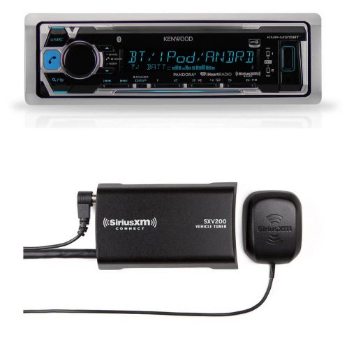 New kenwood kmrm315bt marine mp3 bluetooth stereo + sxv300-v1 siriusxm antenna