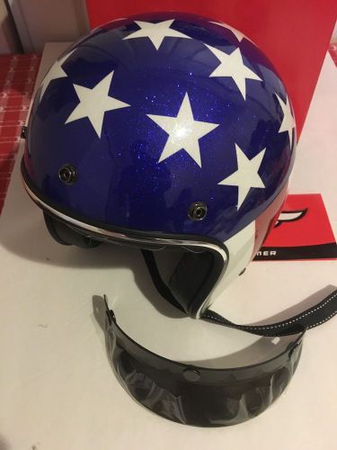 Fulmer af-v2 open face helmet red white blue easy rider size m numbered