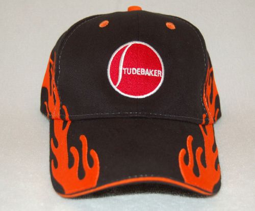 New!!!!  studebaker red ball hat (black with orange flames)