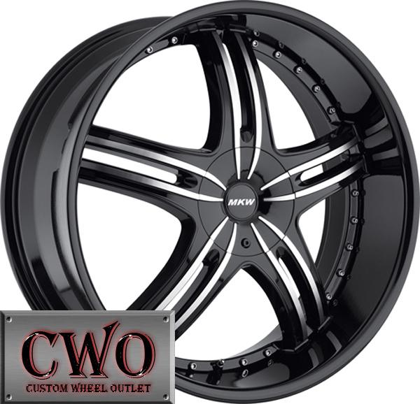 22 black mkw m105 wheels rims 5x115/5x120 5 lug 300 charger bmw challenger