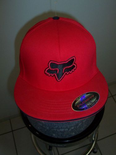 Red with black fox hat cap