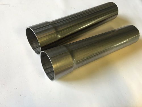 Bundle of 2: 2.5&#034; od -  2.5&#034; id 12&#034; long stainless steel exhaust pipe