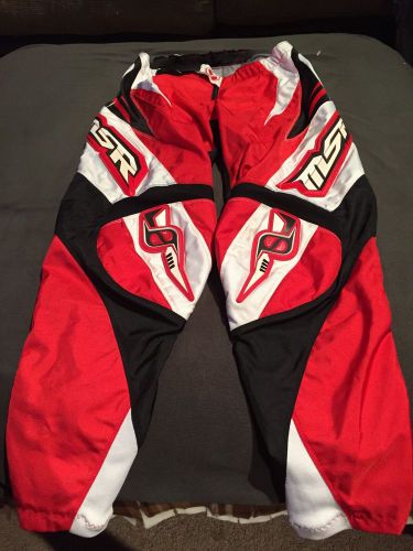 Msr axxis off road motorcycle pants size 30 red black white. vintage