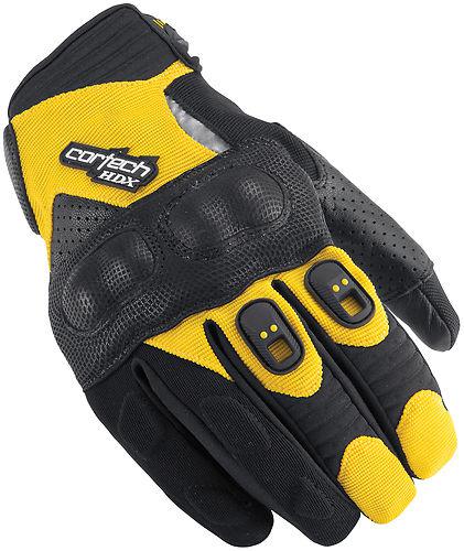 New cortech womens hdx-2 protective leather gloves, black/yellow, small