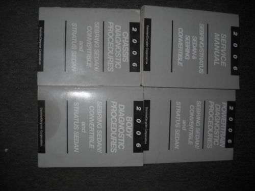 2006 chrysler sebring convertible dodge stratus service shop manual set w diagno