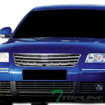 Euro chrome badgeless sport front bumper grill grille abs 02-05 vw passat b5.5