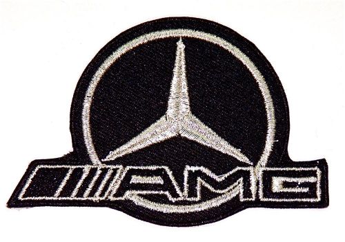 Mercedes-benz amg  embroidered  iron on  patch - 3 1/2&#034; wide x 2 3/8&#034; high