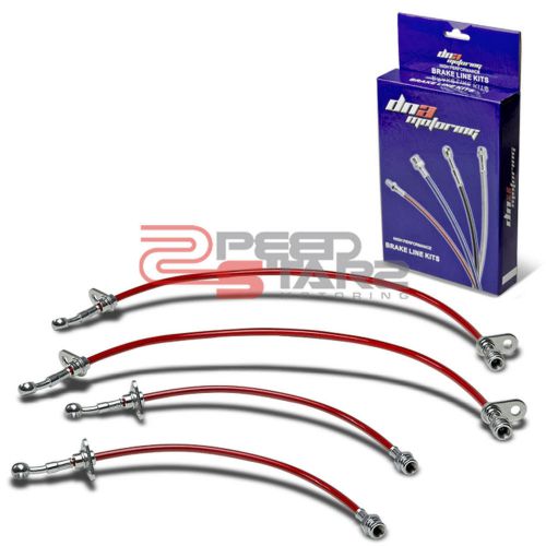 Stainless brake line/hose kit pvc coated for 00-03 honda s2000 ap1 s2k f20 red