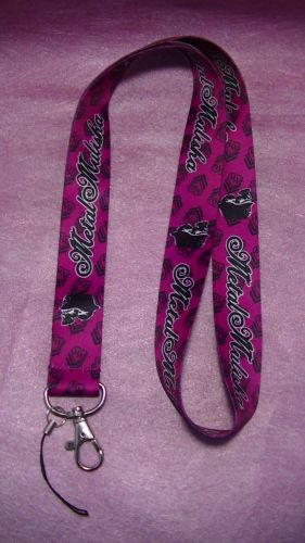 New pink heart skull metal mulisha lanyard for phone keys id pit pass gear usa