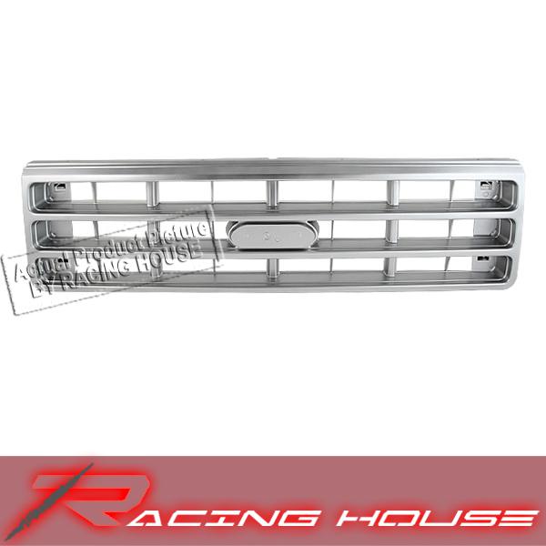 89-91 ford f150 f250 f350 bronco silver bar pickup grille grill new replacement