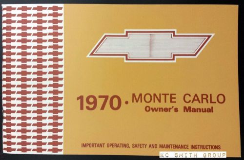 1970 monte carlo owners manual