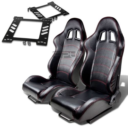 Type-1 racing seat black pvc+silder/rail+for 99-05 golf mk4/jetta bracket x2