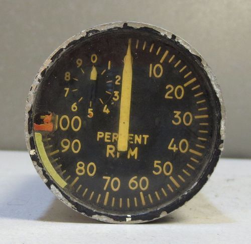 Vintage kollsman % rpm type e-29 tachometer 1560u-4-03 aircraft indicator gauge