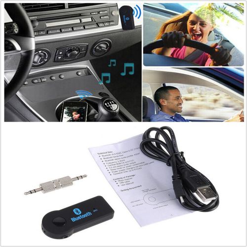 Wireless bluetooth 3.5mm aux audio stereo music home car receiver adapter mic