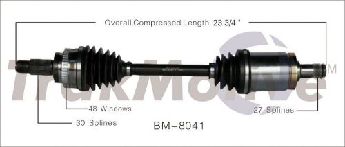 Cv axle shaft-new surtrack bm-8041 fits 06-07 bmw 525xi