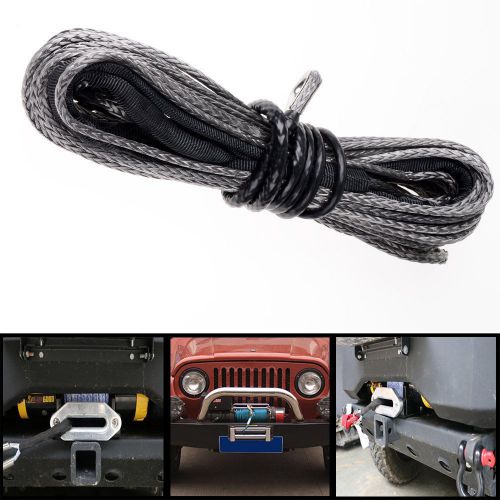 1pc 50&#039;1/4&#034;dyneema synthetic winch rope cable 6400 lbs suv recovery replacement