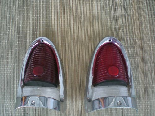 1955 chevy tail light bezels bel-air 210/150 bezels,tail light &amp; back up lenses