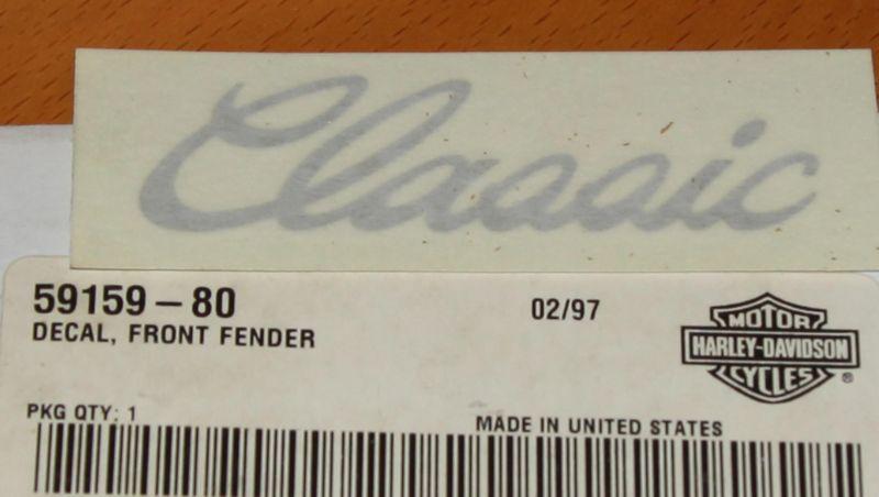 Harley  59159-80 front fender classic decal  nos oem genuine sold each