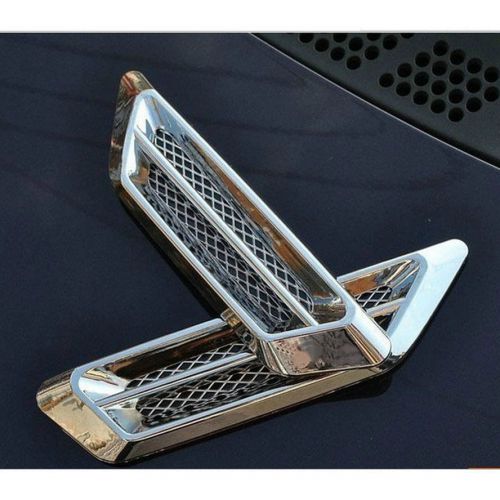 2 pcs chrome air flow fender side mesh vent decoration sticker universal car suv